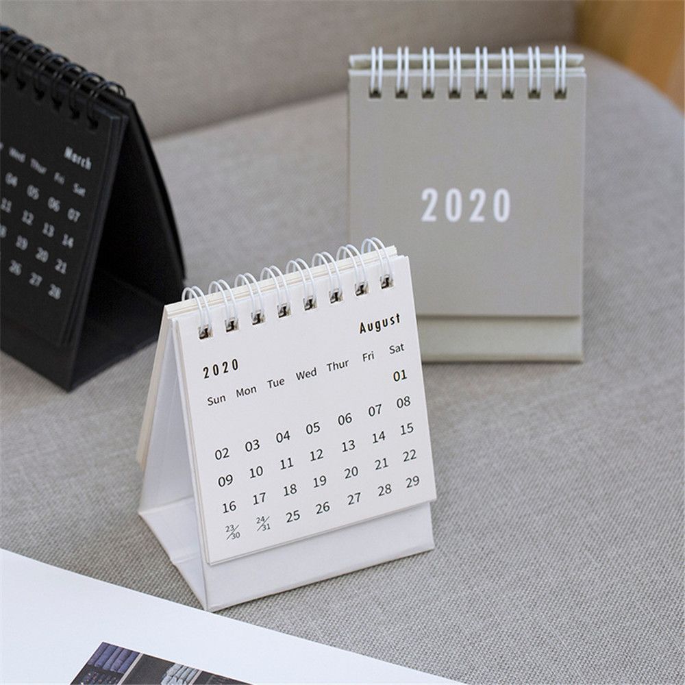 simple solid color small desk calendar