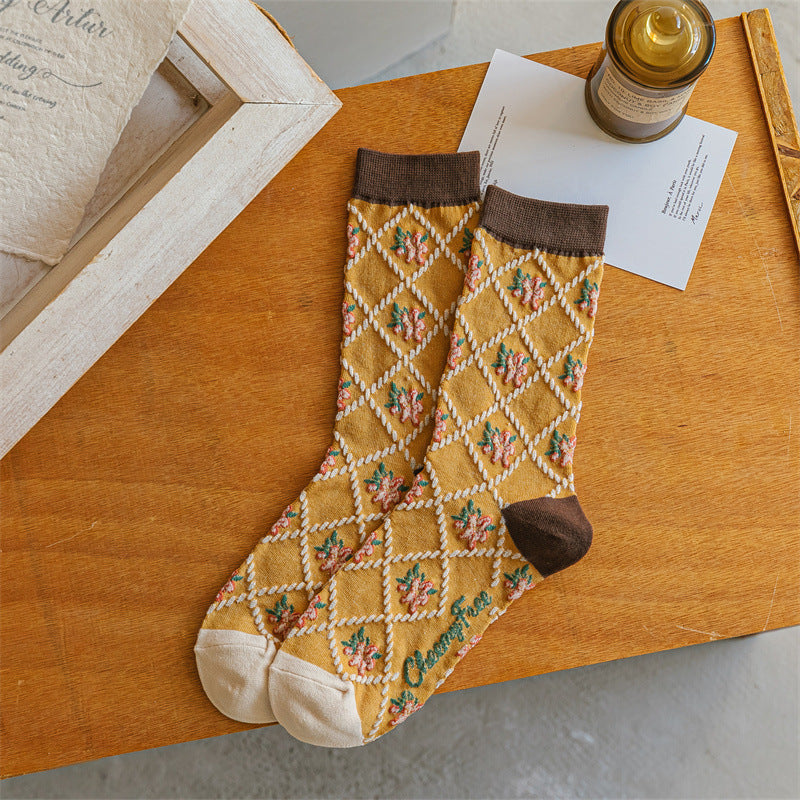 Three-dimensional Embossed Japanese Korean Version Of The Long Pile Of Socks