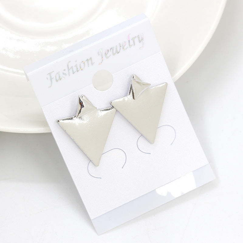 European and American foreign trade jewelry wholesale Street shot fashion size asymmetric earrings Geometric triangle earrings earrings