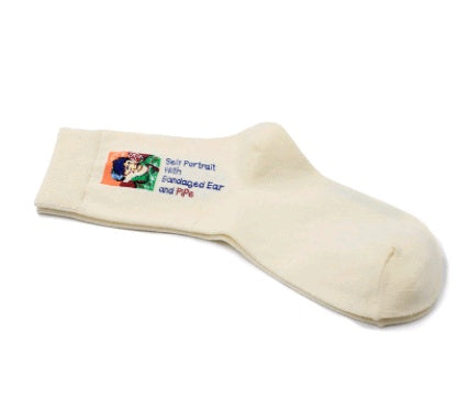 Autumn and winter retro socks personality English oil painting series in the tube socks literary abstract ladies cotton socks
