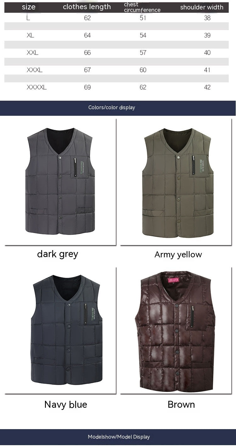 Men's Down Vest Thermal Liner Waistcoat