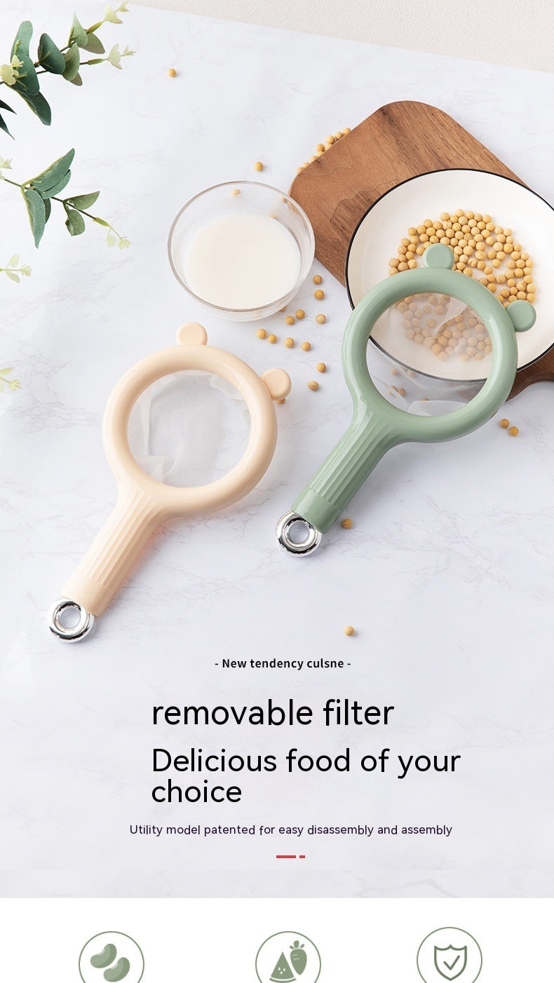 Household Minimalist Wind Soy Milk Filter Sieve Juice Strainer Filtering Spoon