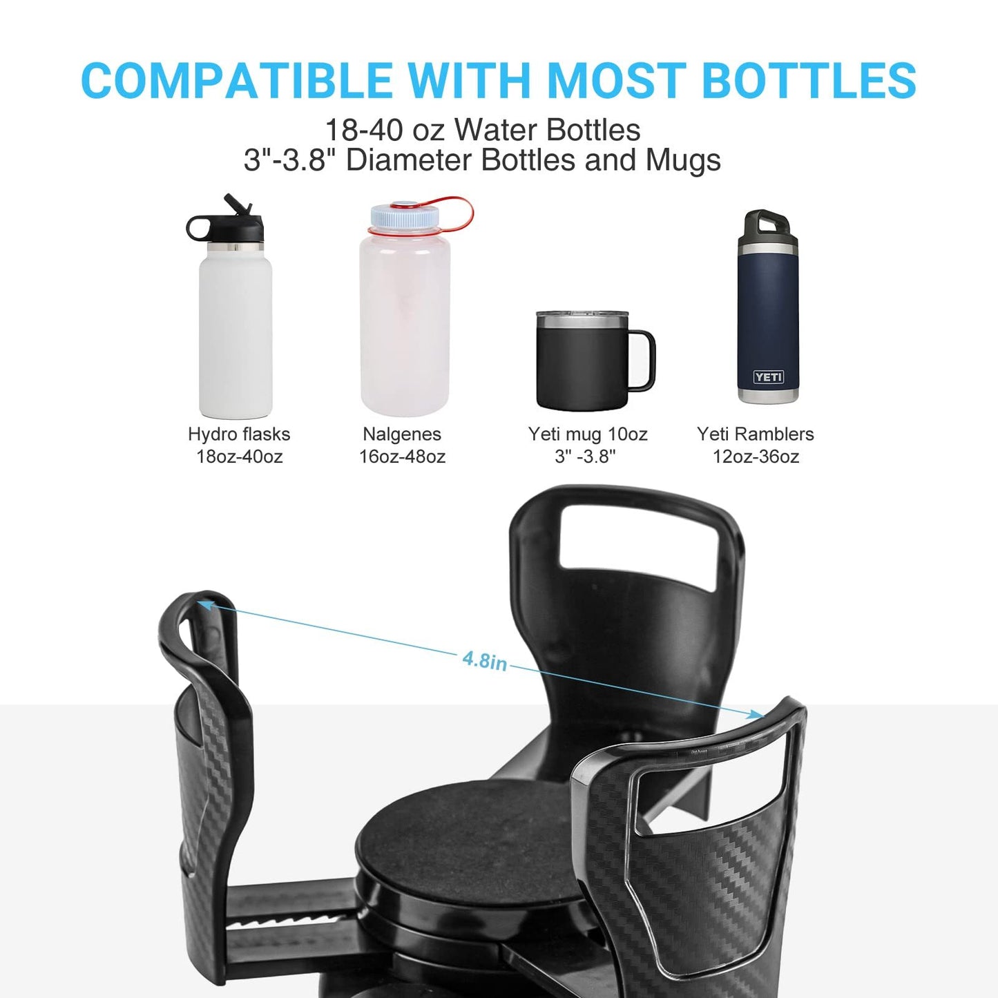 Soporte para botella de beber de coche 360 grados soporte giratorio para taza de agua gafas de sol organizador de teléfono almacenamiento accesorios interiores de coche