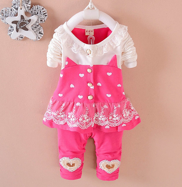 Conjunto de ropa BibiCola para niñas, chándales para niños, camisetas + Pantalones, 2 piezas, chándales para niñas, Ropa para Niñas, conjunto de ropa para bebés