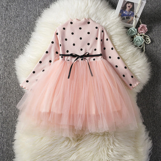 Vestido de niñas con lazo de cuerda flotante