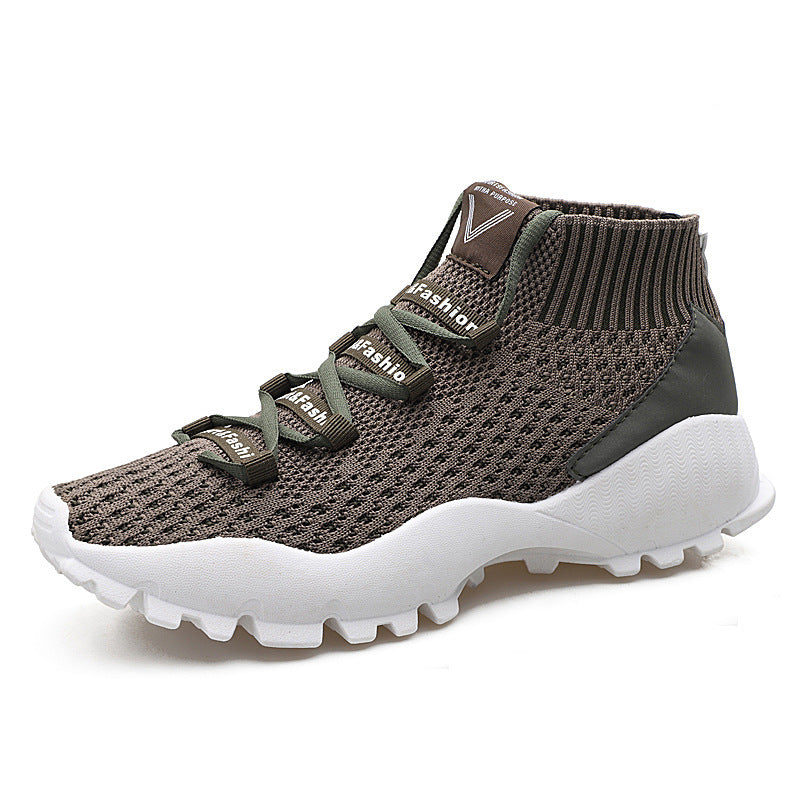 Ligero vuelo tejida de alta zapatillas