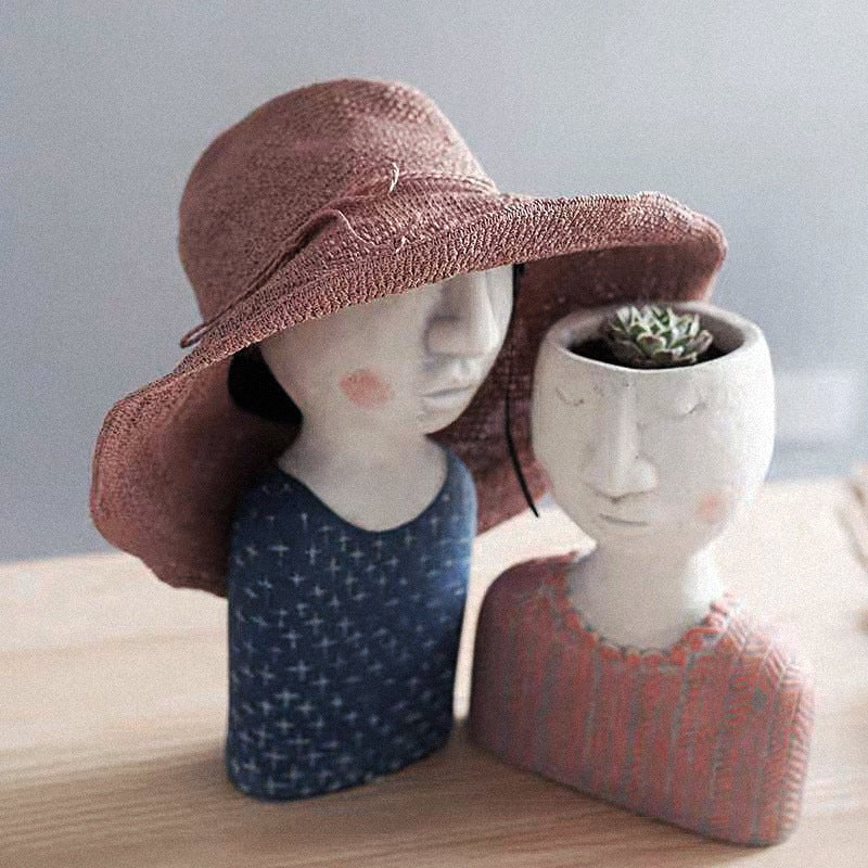 Maceta de la Estatua de la diosa de la flor de la cabeza Retro florero de La Venus