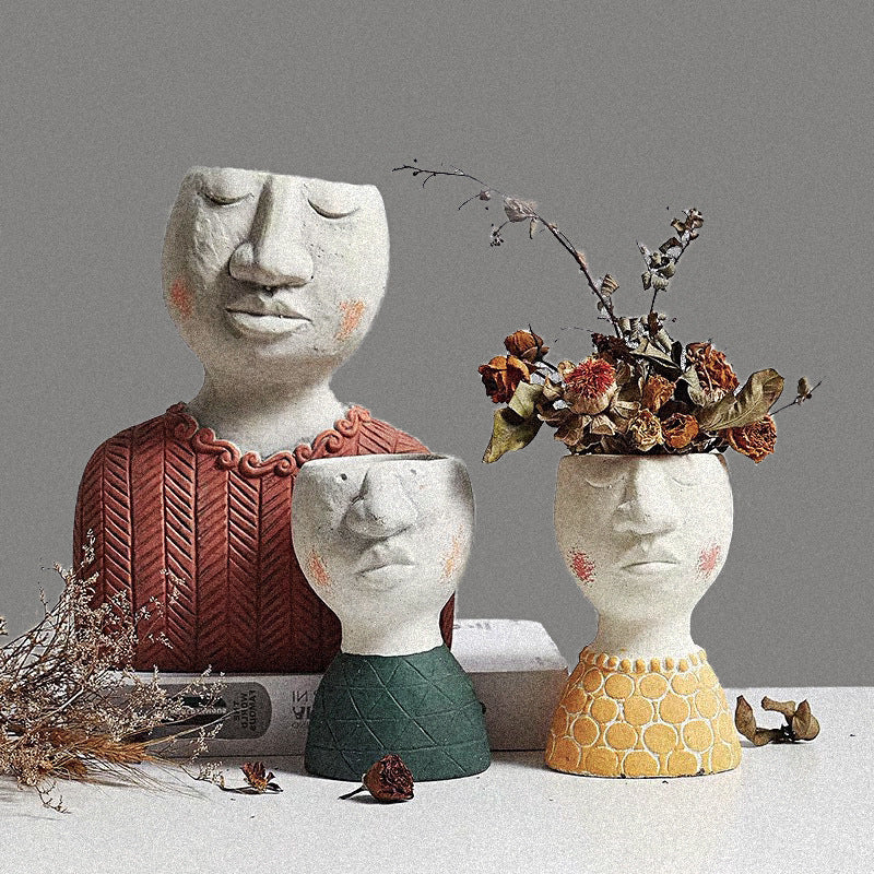 Maceta de la Estatua de la diosa de la flor de la cabeza Retro florero de La Venus