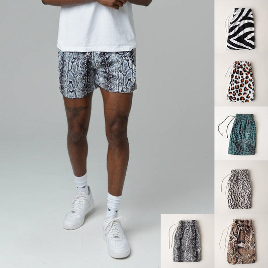 Men's Trendy Fitness Running Training Shorts Digital Printing Shorts