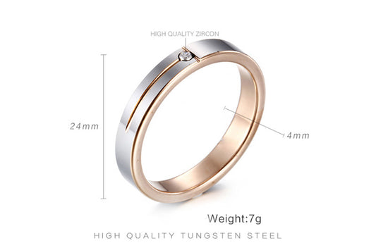 Anillo de carburo de tungsteno auténtico de 4mm hembra