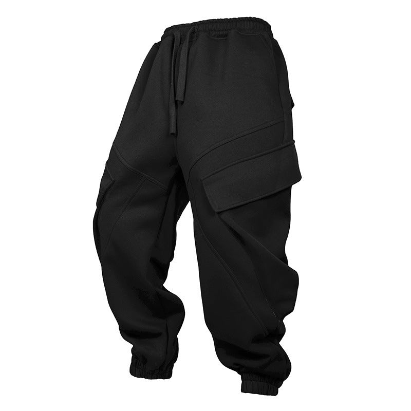 Solid Color Foot Stitching Sports Pants Man.