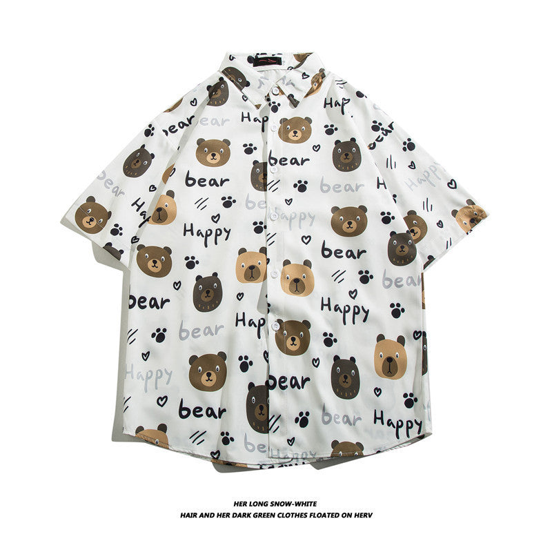 Fashionable Hawaiian Ice Silk Inch Shirt Man