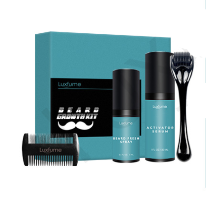 Conjunto de cuidado de barba líquido para el crecimiento de la barba