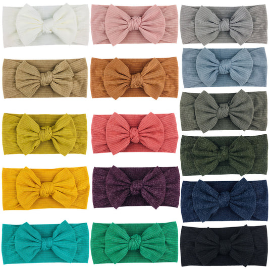 16-color Elastic Thread Single Layer Children Wide-edge Bow Baby Hair Band