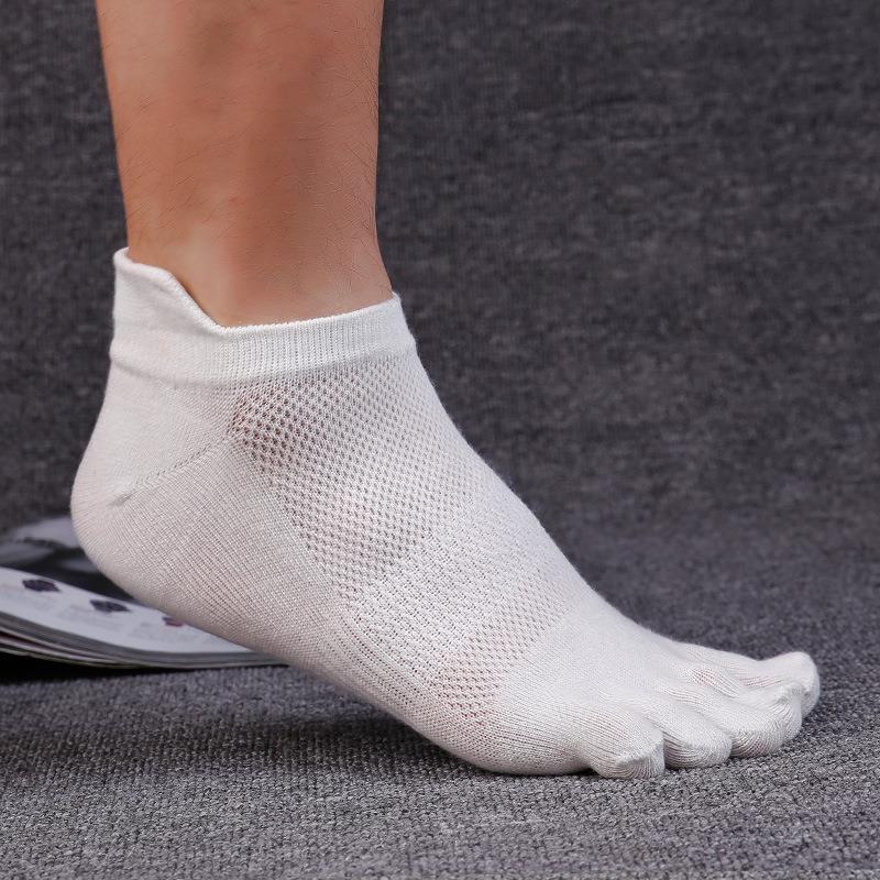 Men's Cotton Summer Short Tube Thin Socks Toe Socks Mesh Breathable
