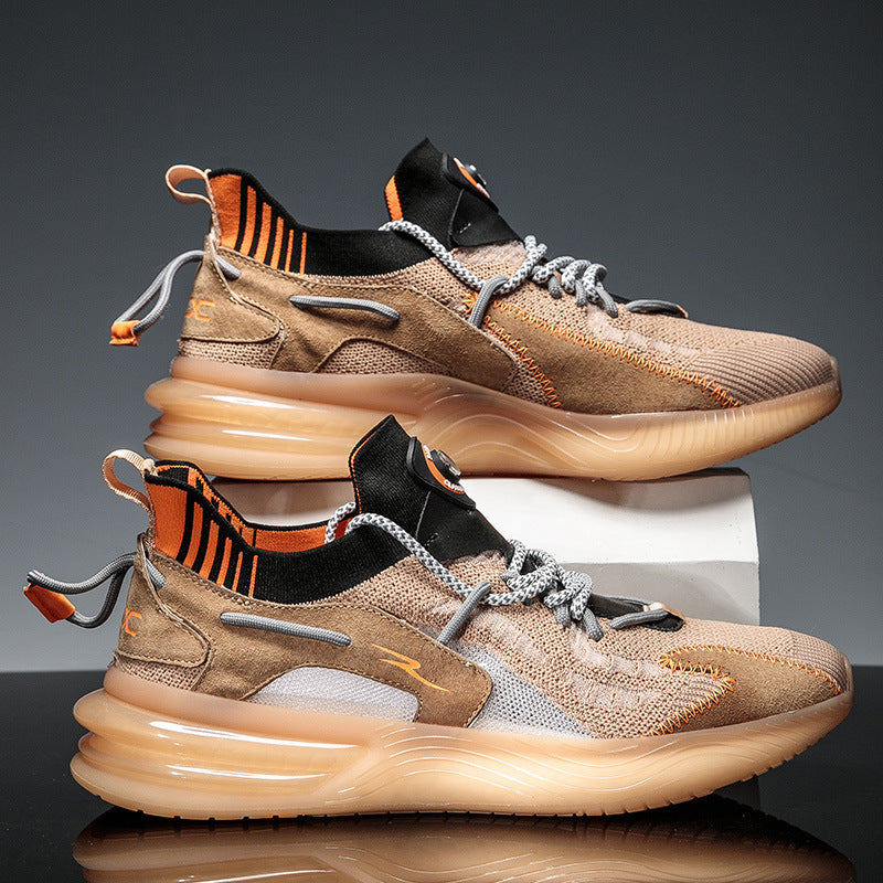 Zapatillas para correr con palomitas de maíz tejidas voladoras y transpirables