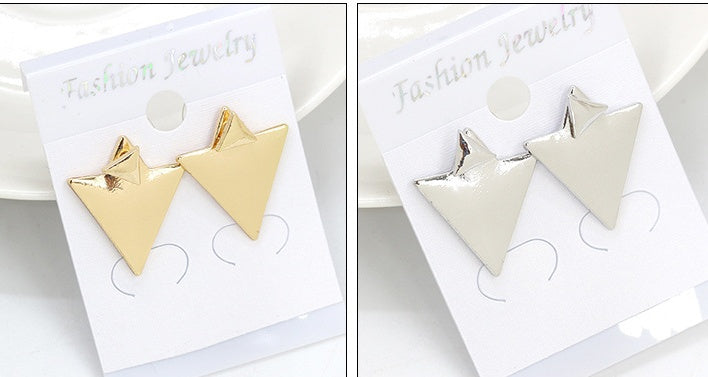 European and American foreign trade jewelry wholesale Street shot fashion size asymmetric earrings Geometric triangle earrings earrings