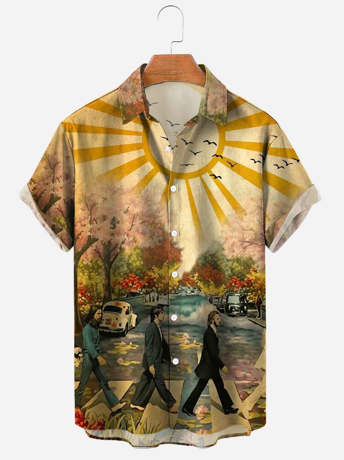 Printed Shirt Men's Short-sleeved Summer Seaside Vacation
