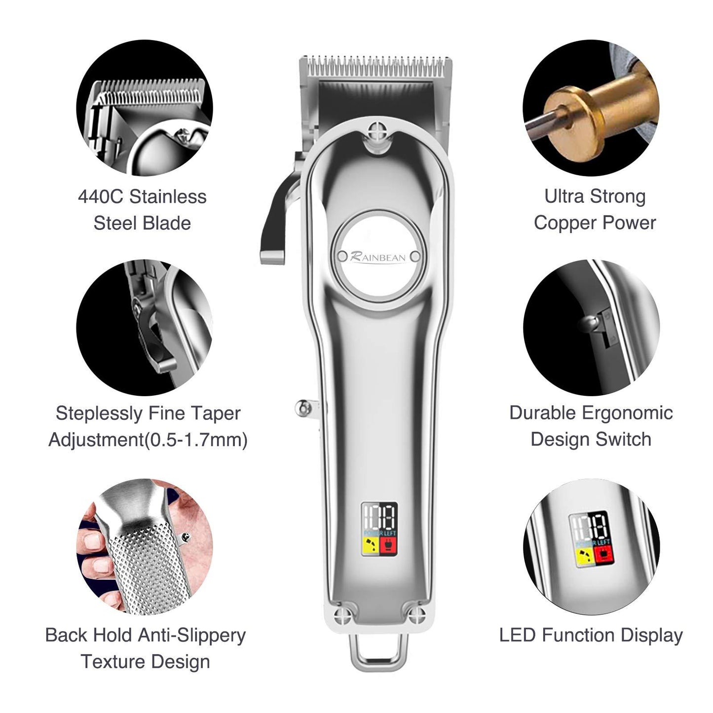 Recortador de pelo 3 en 1 IPX7 impermeable Kit de aseo de barba Cordless para mujeres y niños pantalla LED USB recargable Amazon prohibida