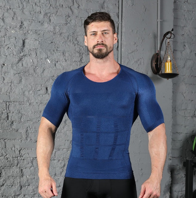 Hombre de compresión torácica de T camisa Fitness héroe Belly Buster té para adelgazar