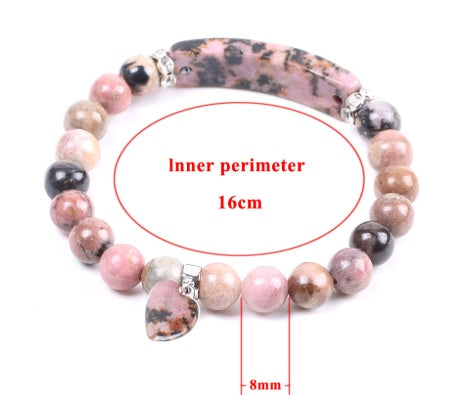 Red stone bracelet love pendant
