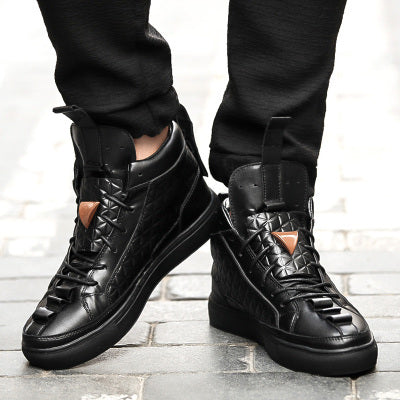 Nuevo primavera otoño hombres Rojo Negro Blanco Zapatos casuales hombres altos Zapatos De moda Zapatos De Hombre botas masculinas