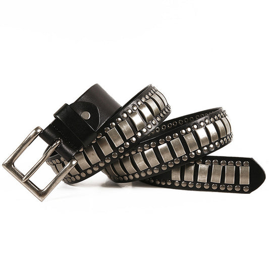 Rivet Head Layer Cowhide Man Belt And Leather Belt