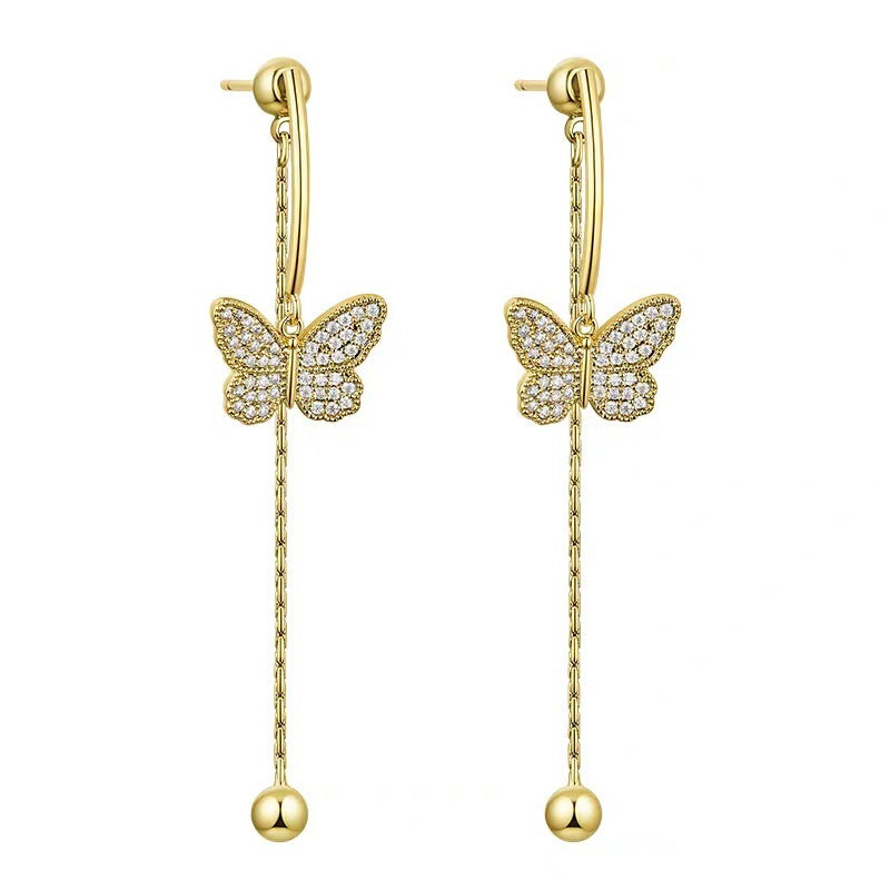 Pendientes de mariposa Premium con borla