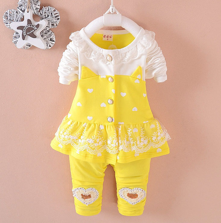 Conjunto de ropa BibiCola para niñas, chándales para niños, camisetas + Pantalones, 2 piezas, chándales para niñas, Ropa para Niñas, conjunto de ropa para bebés