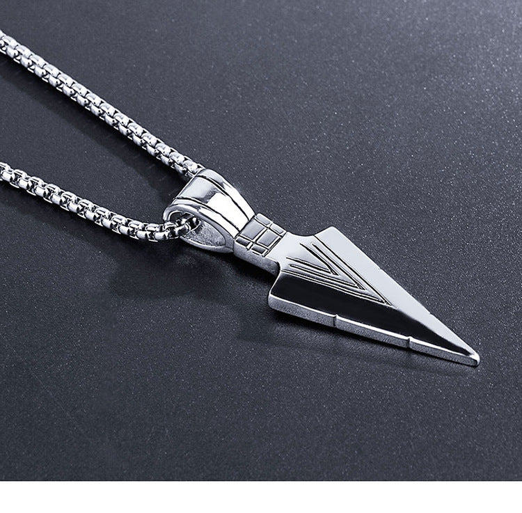 Europa América joyería hombres Acero inoxidable collar de lanza con cadena