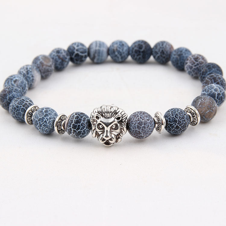 Pulsera de Yoga con cabeza de búho de piedra Natural