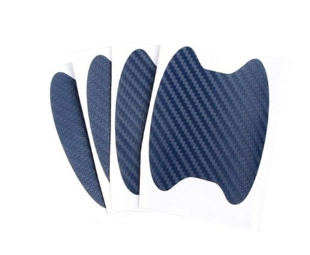 4 unids/set de puerta pegatinas de fibra de carbono resistente a los arañazos de coche con pegatinas