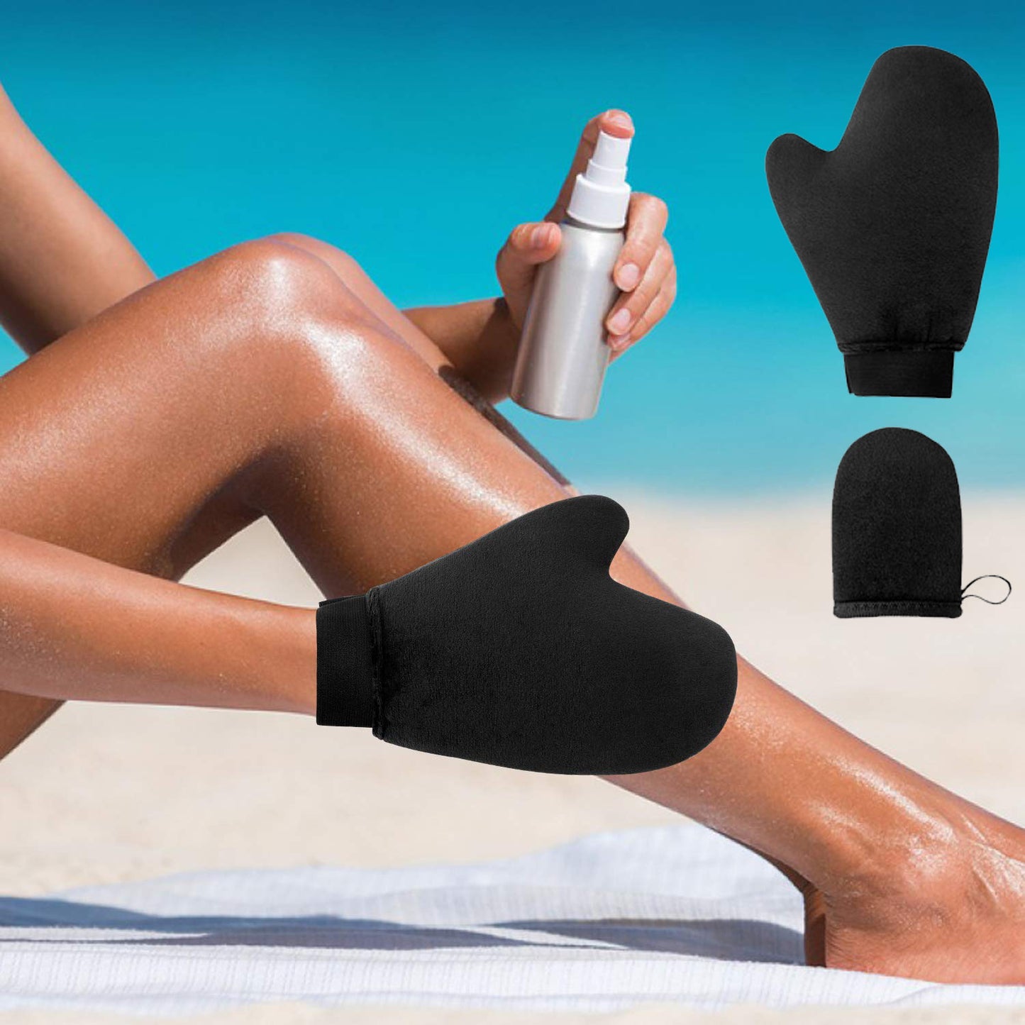 Flocking tanning oiled moisture-proof gloves