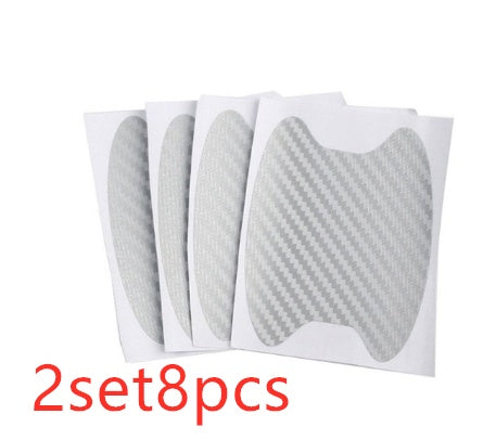 4 unids/set de puerta pegatinas de fibra de carbono resistente a los arañazos de coche con pegatinas