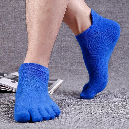 Men's Cotton Summer Short Tube Thin Socks Toe Socks Mesh Breathable