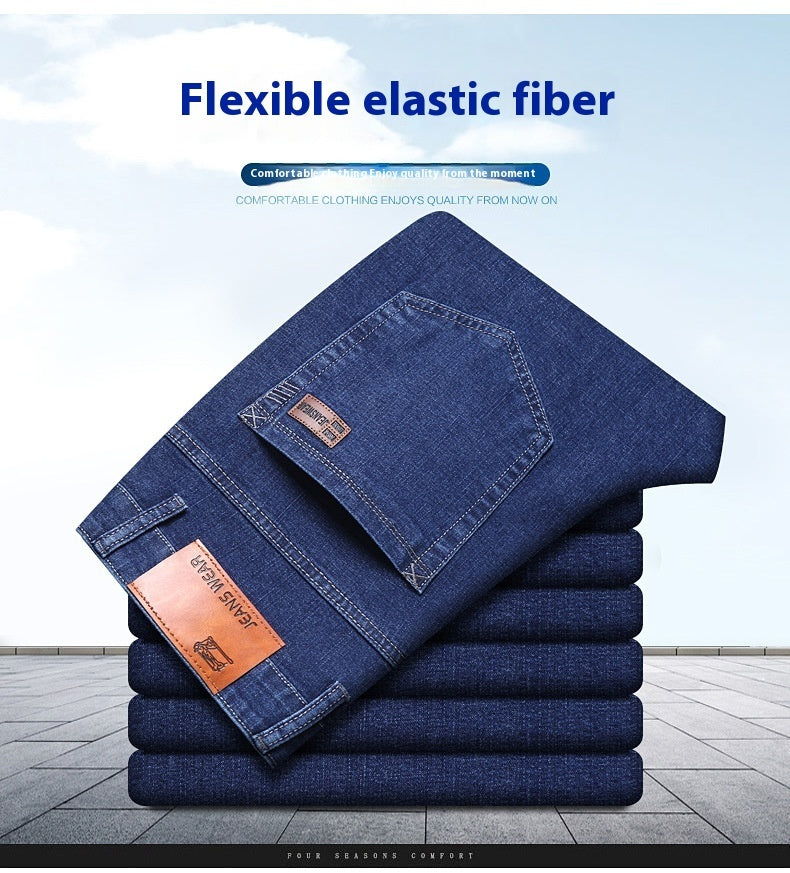 Spring Jeans Men's Elastic Straight