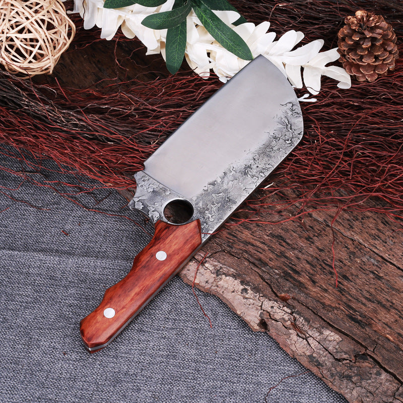 Forjado grande grueso anillo pequeño cuchillo de cocina cuchillo de corte cuchillo