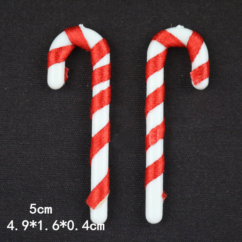 Christmas Walking Stick For The Elderly White Body With Ribbon