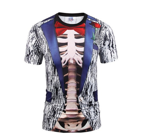 Fake Vest men short sleeve hip hop Fashion Man Slim Fit t-shirt Halloween cosplay