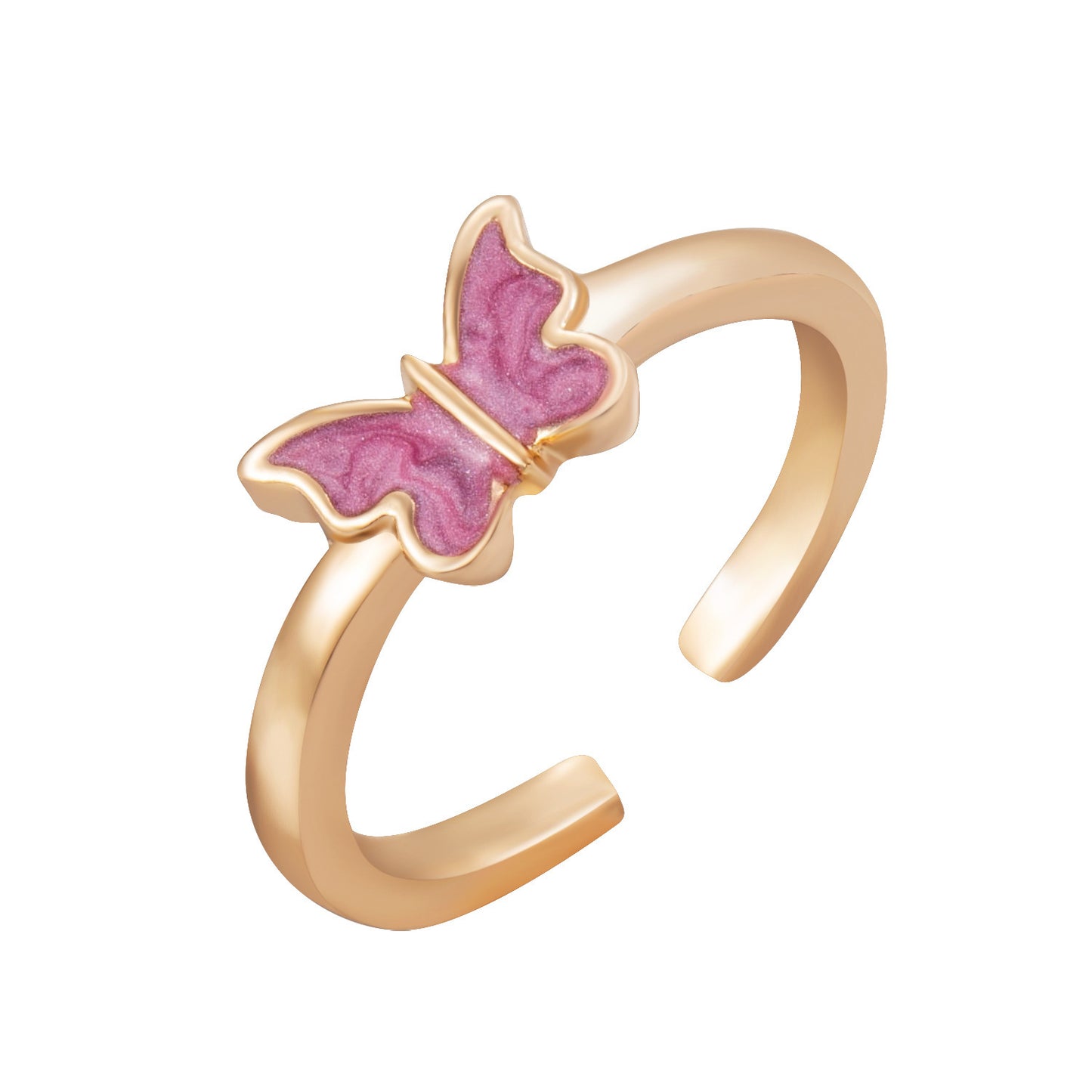 Gran venta de personalidad creativa mariposa conjunto de 2 piezas Ins mismo estilo Punk anillo de pareja