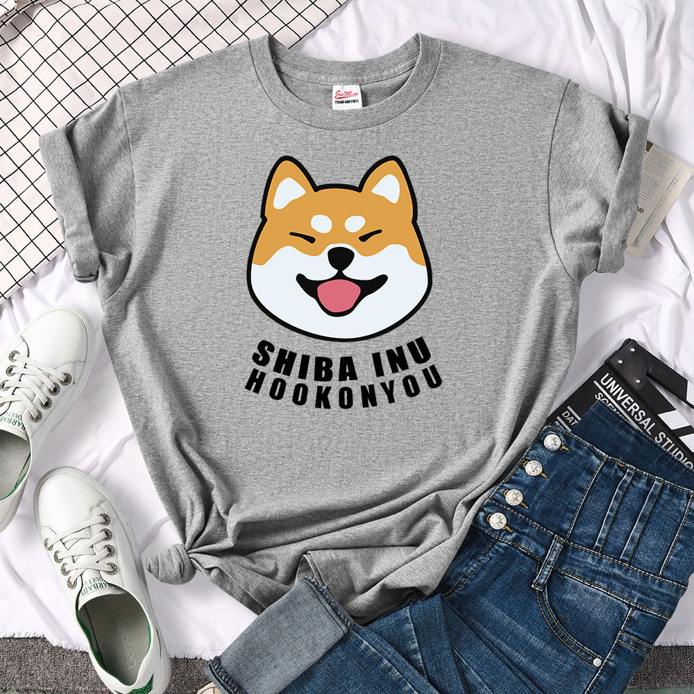 Shiba Inu Dog Printed Short Sleeve T-shirt For Man