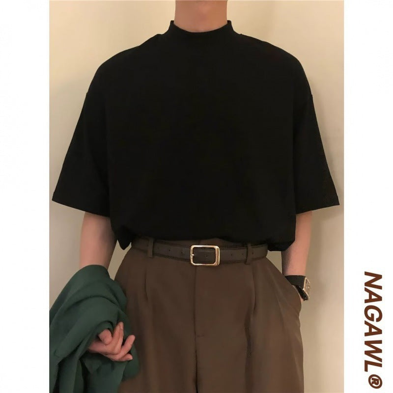 Hong Kong Wind Ins Character Short Sleeve Drape Feeling Niche Shirt Man