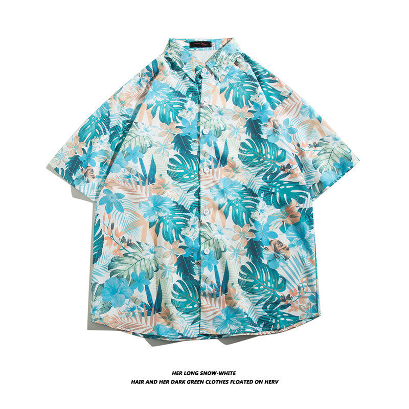 Fashionable Hawaiian Ice Silk Inch Shirt Man
