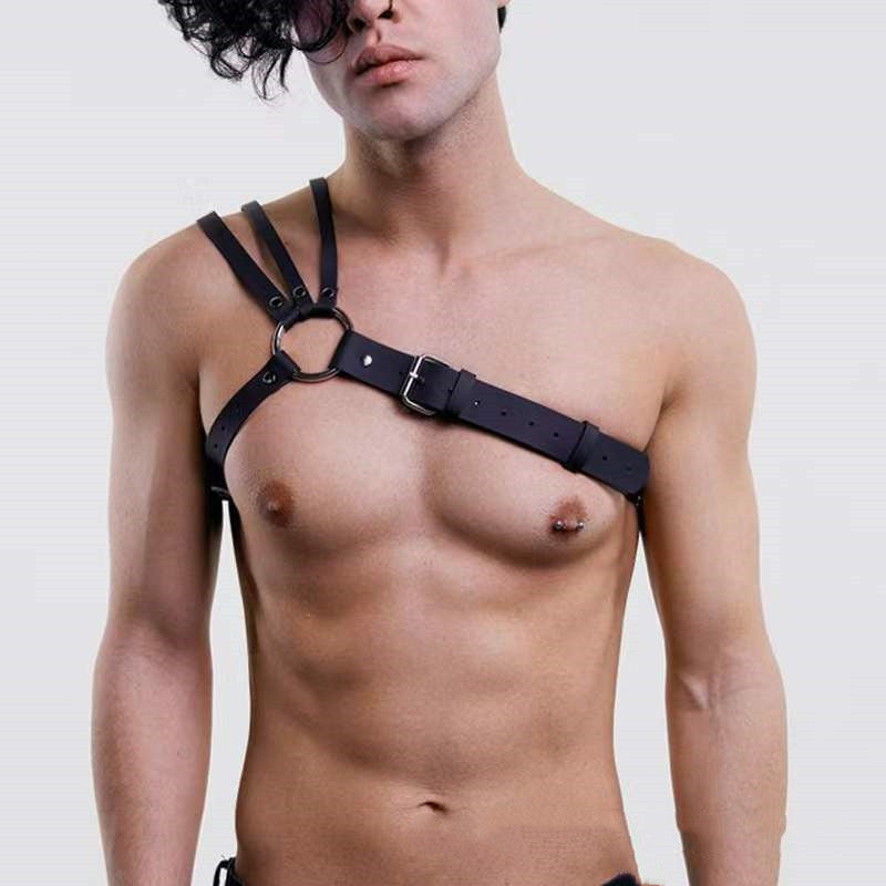 Men's Fashion Casual Wide Leather Binding Shoulder Strap