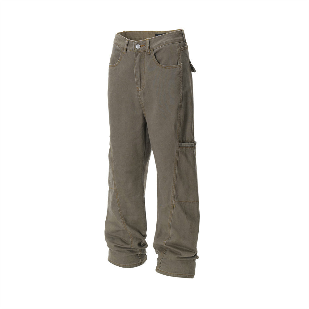 Men's Loose Cargo Washed Casual Jeans