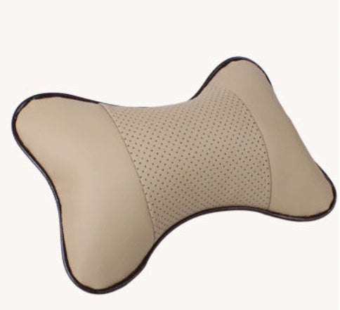 Automobile leather headrest neck protection pillow