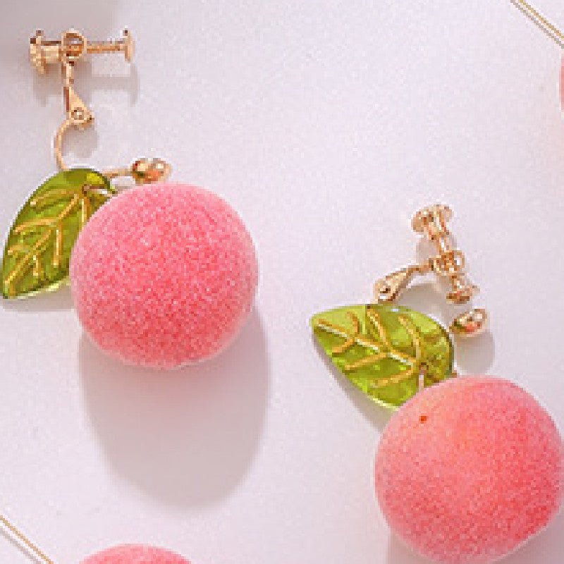 S925 Silver Needle Honey Peach Summer Girl Earrings