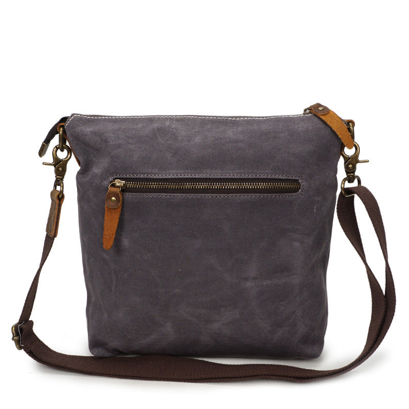 The source point man wax canvas bag bag retro canvas with leather satchel boy waterproof cloth