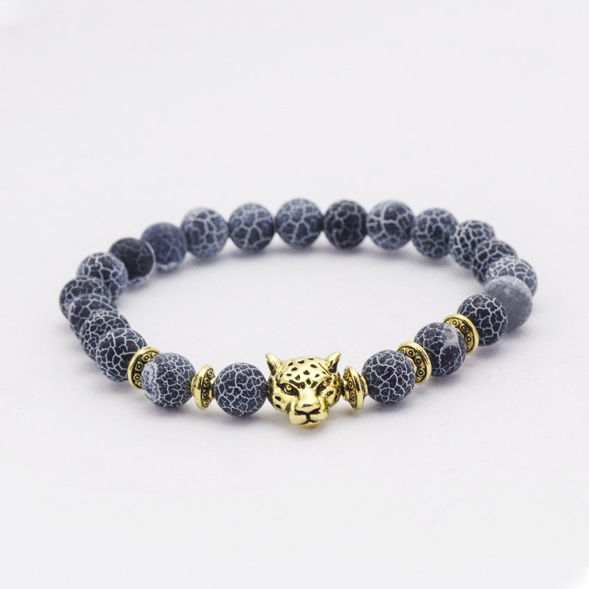 Pulsera de Yoga con cabeza de búho de piedra Natural