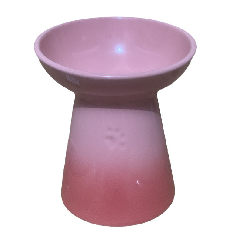 Color Oblique Mouth High Foot Pet Bowl Inclined Surface Anti-overturning Food Container